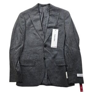Calvin Klein Slim Fit Suit Jacket Mens 36S 36 Grey Millport Wool Blazer $360 NEW